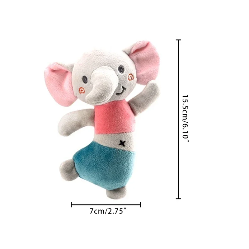 Sonajero de juguete para bebé, juguetes de peluche de elefante/conejo, agarre de mano para bebé, juguetes de aprendizaje sensorial para niños, sonidos para colgar en cochecito de 0 a 6 meses