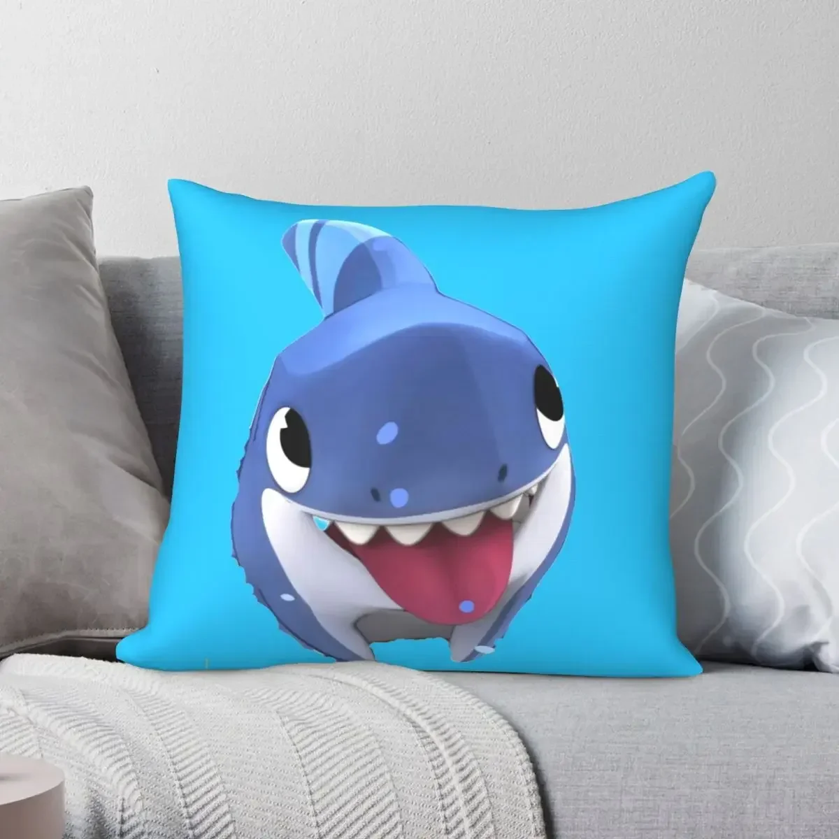 

New pillow case for 2023 Sharkdog Fun Pillowcase Polyester Linen Printed Zip Decor Room Cushion Cover 45x45cm 18x18Inch