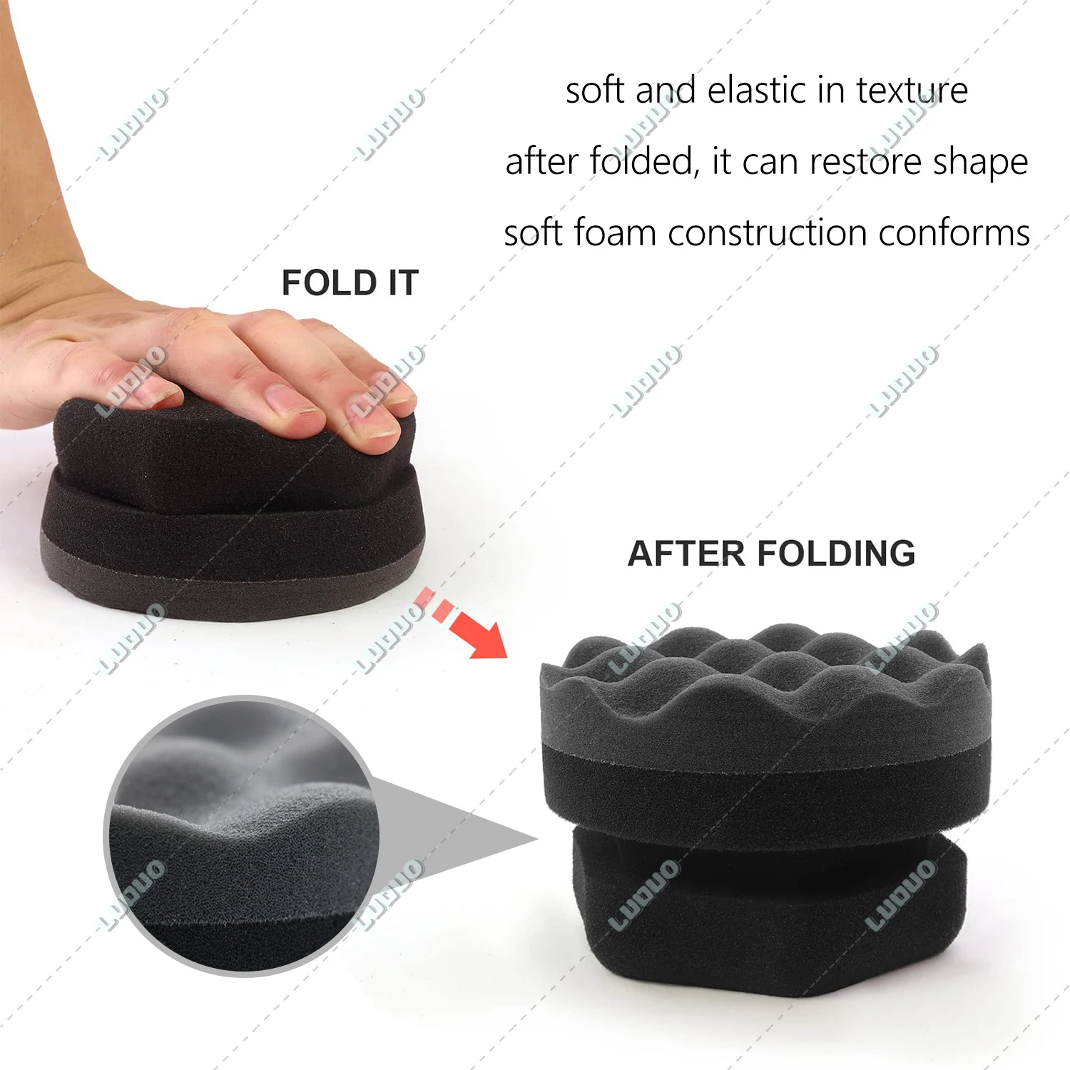 4' 105mm Car Wax Polishing Sponge Pad Tire Shine Applicator Auto Detailing Waxing Accessory Headlight Restoration Refurbishment
