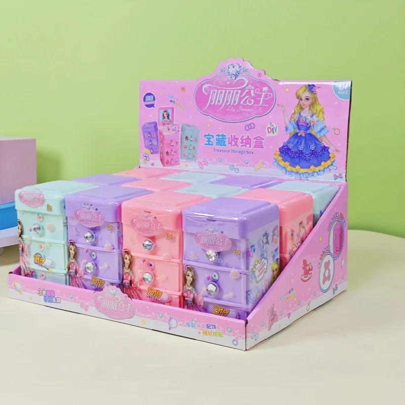 Princess Make-up Box Cute With Drawers Accessories Storage Box Toys For Children Princess Treasure Play House Display Box Toys