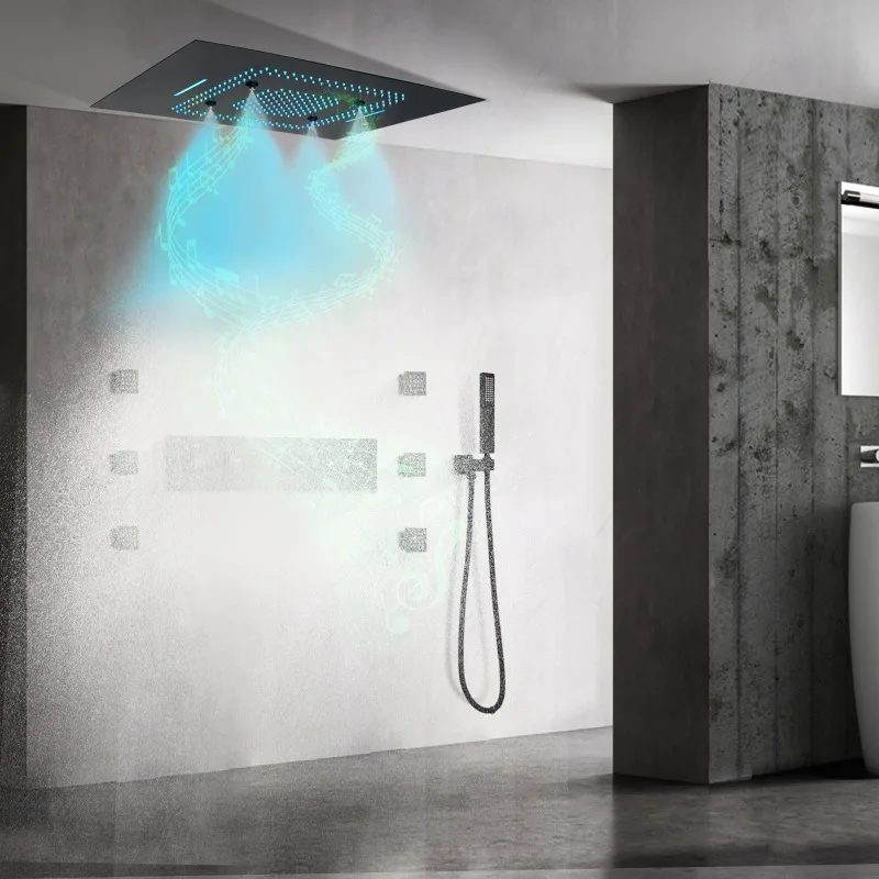 

Ceiling Recessed 600 * 800LED Top Spray with Music Function Bathroom Thermostatic Shower Concealed Shower Set