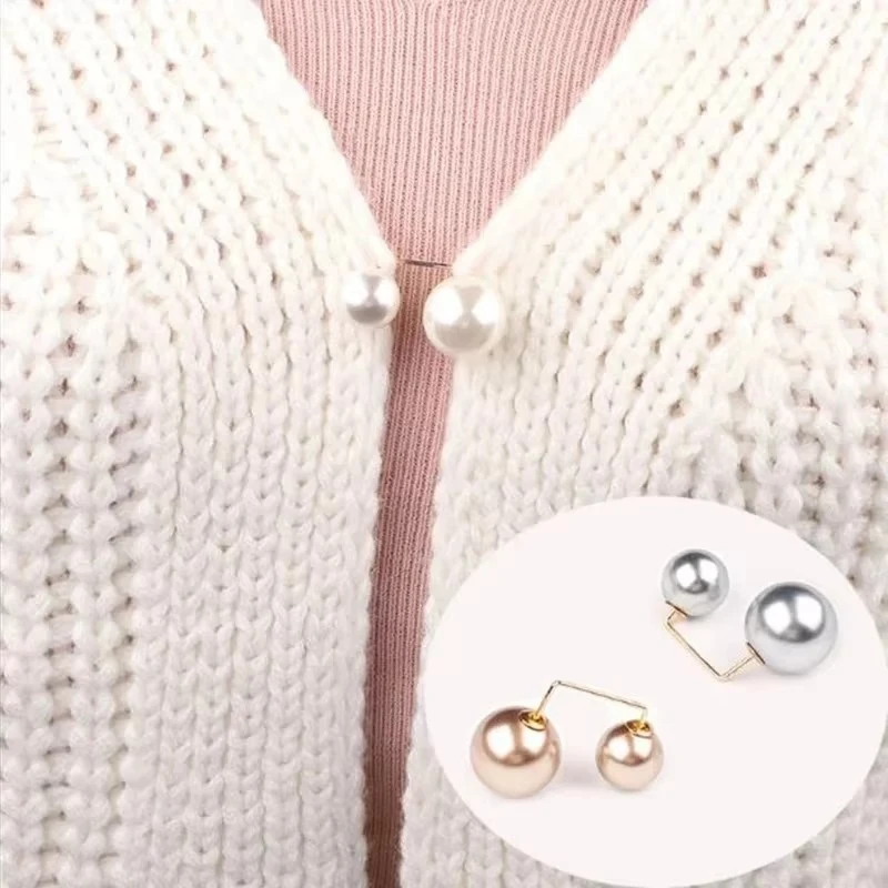 3-6pcs Pearl Jeans Ankle Clip, Chest Anti Light Needle, Anti Stepping Slipper Buckle, Pants Length Adjuster