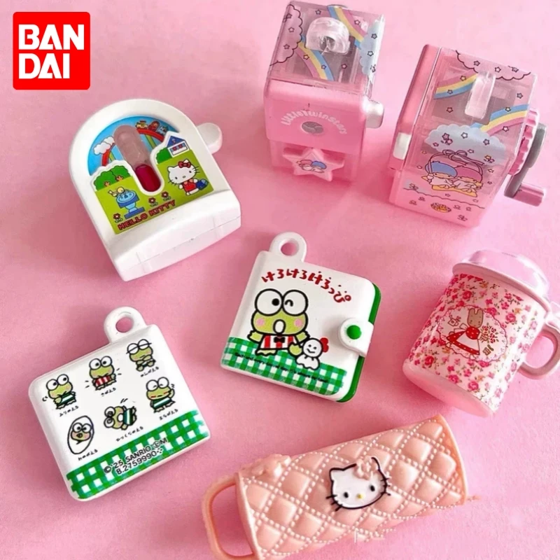 

Bandai Gashapon Sanrio Retro Kawaii Series 2, брелок «Hello Kitty/Kuromi/My Melody», очаровательный декор, игрушки-сюрприз, слепая капсула, подарки