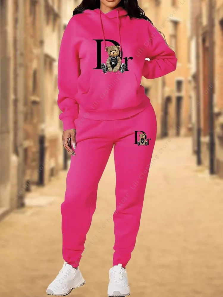 Letter Graphic Print Women's Sets Hoodies Pants 2pcs Suit Autumn Winter Sports Jogging High quality Aesthetic Tracksuit 2 piece