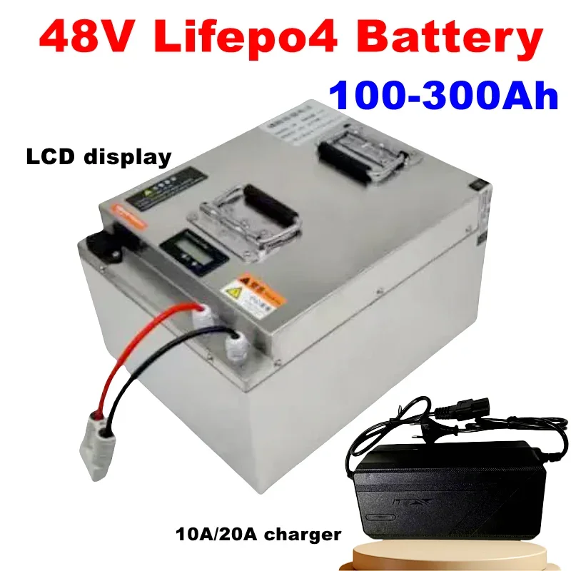 

48V batteria Lifepo4 100Ah 120Ah 150Ah 180Ah 250Ah 280Ah 300Ah con BMS 16S per RV veicolo turistico sistema solare EV