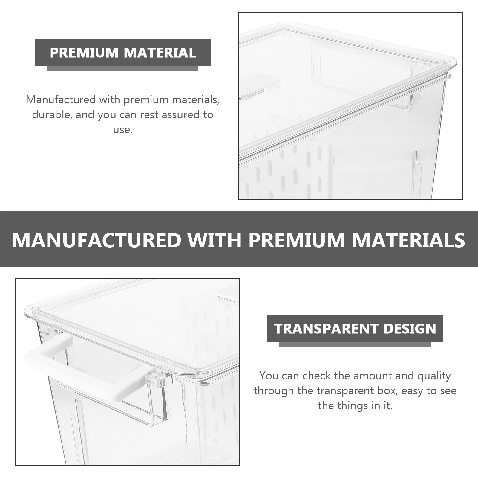 

Clear Refrigerator Organizer Storage Box Fruit Vegetable Drain Bin Kitchen Fridge Container Freezer Organizer Fridge Storage Bin