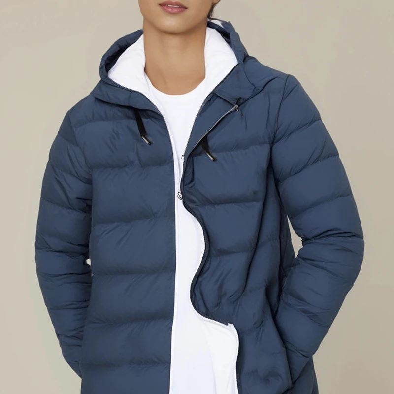 2025 Men's Hooded Jacket Casual Cotton Parka Coat Spring Thin Hooded Cotton Padded Jacket Windproof Outdoor Travel Outwear Male