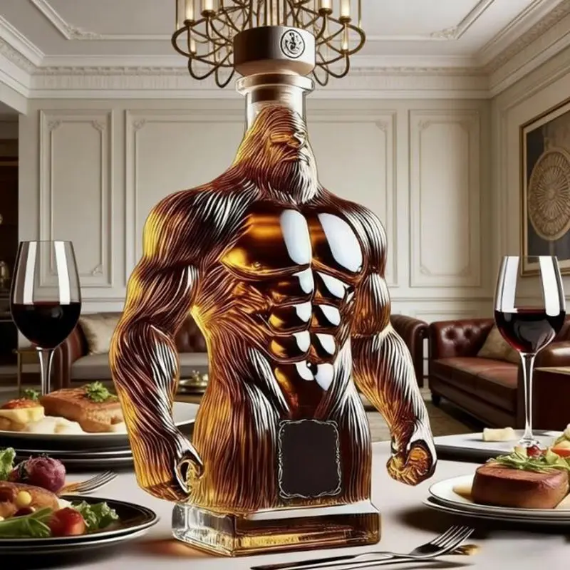 Novelty Gorilla Whiskey Bottle Clear Glass Alcohol Decanter Barware For Home Bar Wine Cabinet Living Room Study Decorative Craft