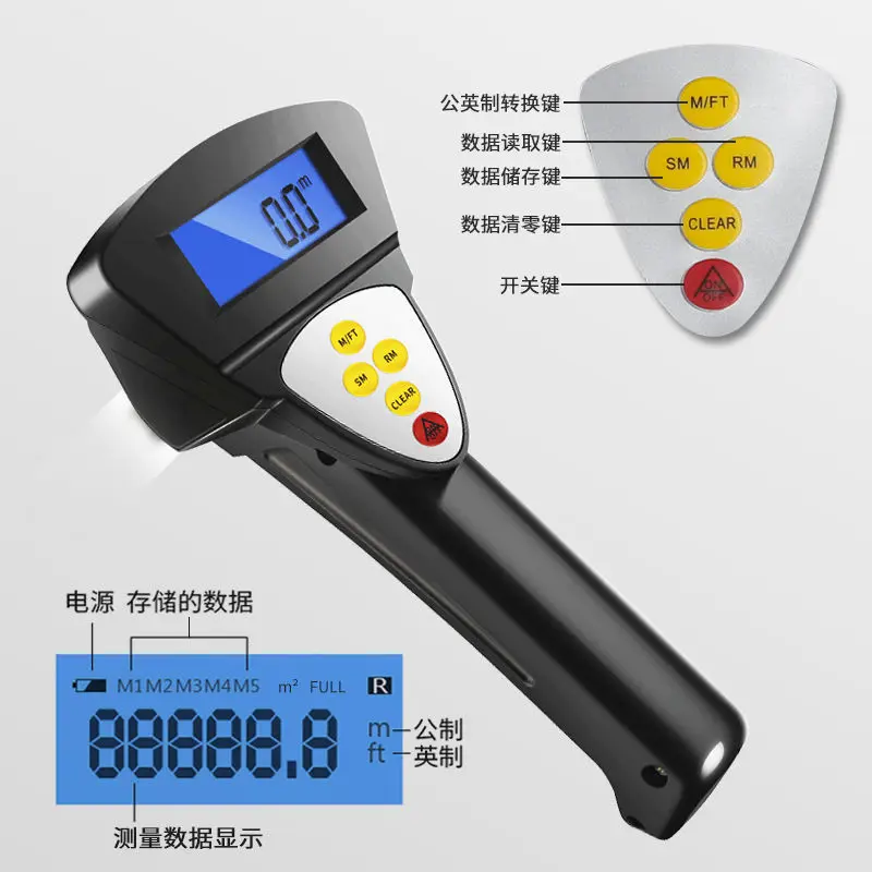 Delixi roller Distance measuring equipment manual distance measuring wheel measuring vehicle digital display outdoor