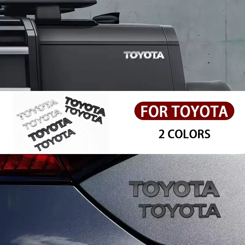 

3D ABS Glossy Black Silver Letters Trunk Emblem Stickers Car Accessories Modified For Toyota camry chr corolla rav4 Car Sticker
