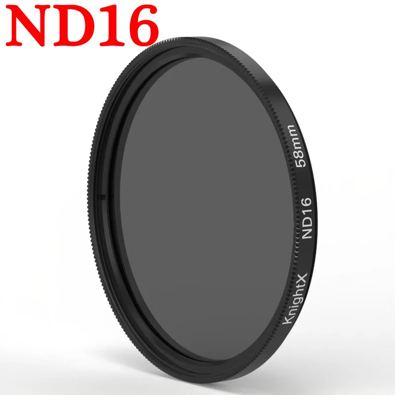 KnightX ND FILTER ND2 ND4 ND8 ND16 Neutral Density Color For canon nikon d70 d600 50d 49mm 52mm 55mm 58mm 62mm 67mm 72mm 77mm