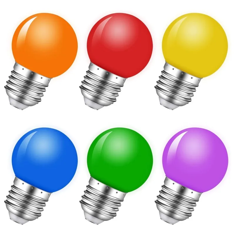 

8pcs Colorful G45 LED Bulb E27 3W 220V Red Blue Green Pink Yellow Orange Purple Warm RGB Blub Energy Saving Light Globe Lamp