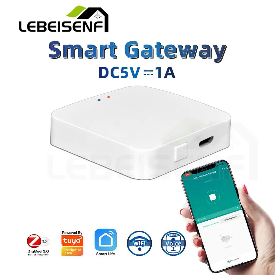 Tuya Zigbee Wireless multimode Hub Gateway do taśma LED lekkiej inteligentnej automatyki domowej dla urządzeń Zigbee poprzez inteligentne życie