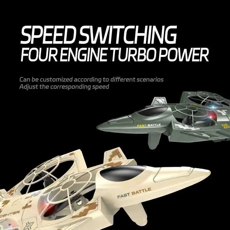360 ° One Click Rolling Aerobatic Remote Controlled Plane, Plastic Four Axis Fighter Model Toy，XT162