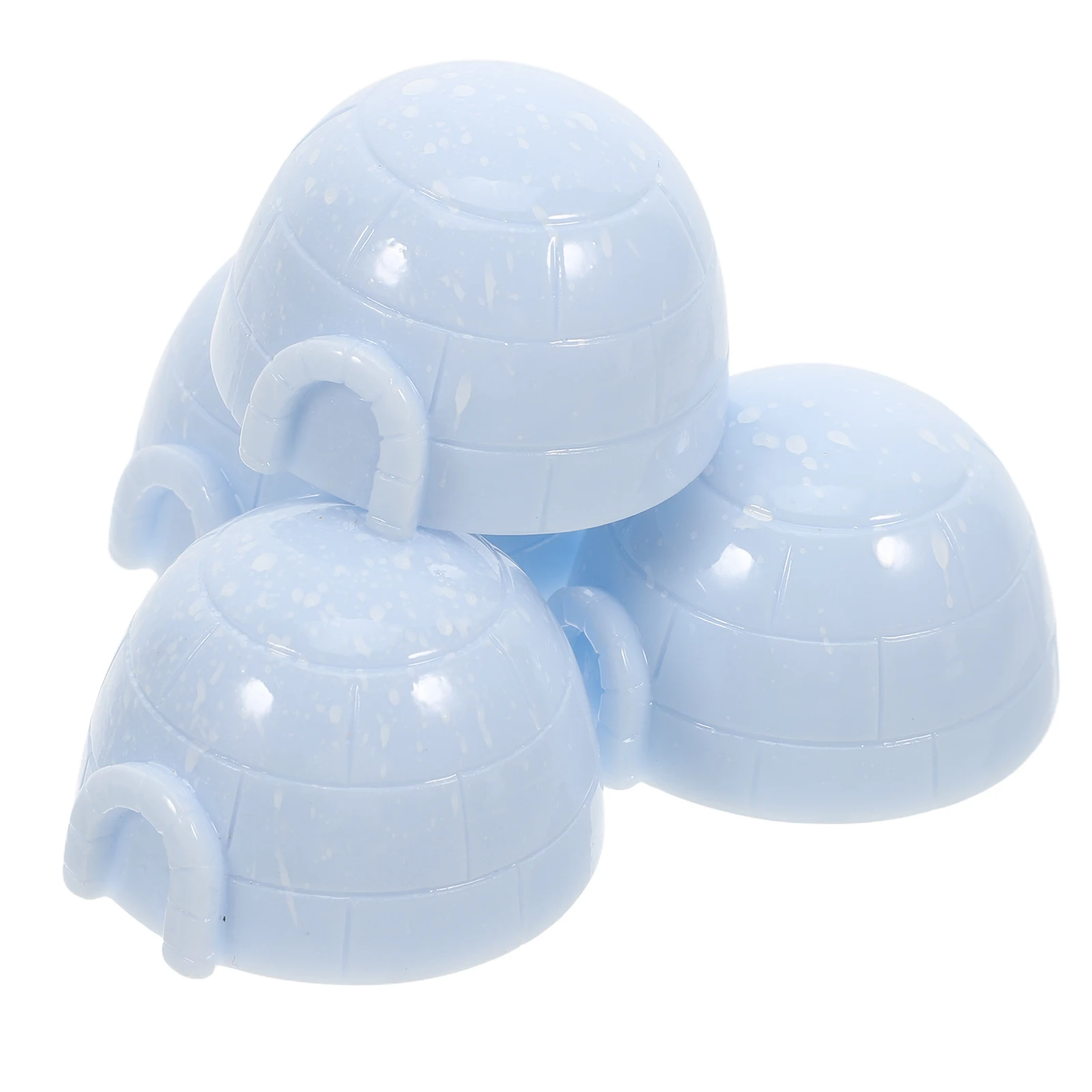 

4 Pcs Igloo Statue Ice House Figurine Small Decorative Decoration Resin Decorations