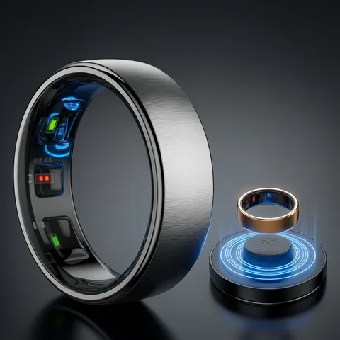 Uhoofit R10 Smart Ring with Charging Dock Men Women Health Sleep Heart Rate Monitoring IP68 & 5ATM Waterproof Multi-sport Mode