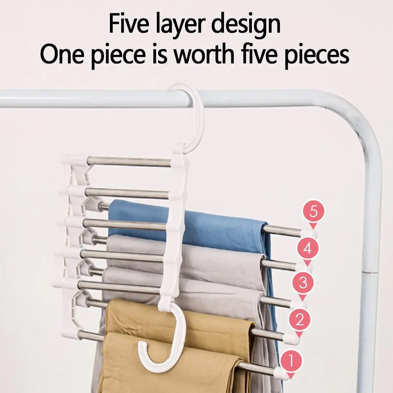 Multi-functional clothes hanger folding pants storage rack clothes organizer closet space saving closet bedroom closet organizer