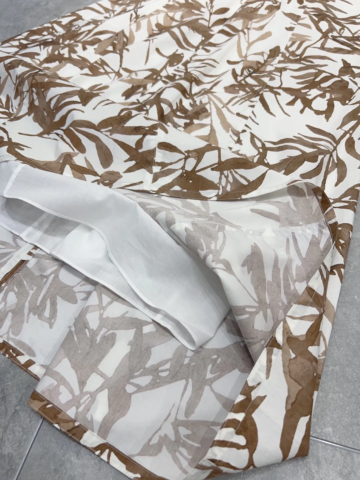 2026 Spring/Summer Golden Bamboo Leaf Print Dress