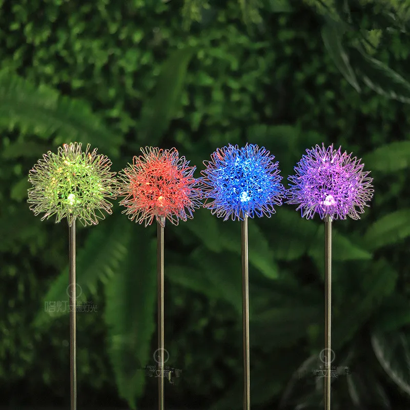 

7 Colors Solar-Powered LED Yard Lights Colorful Discoloration Garden Decor Lamp Waterproof Outdoor Lawn Lighting Plug Light 001