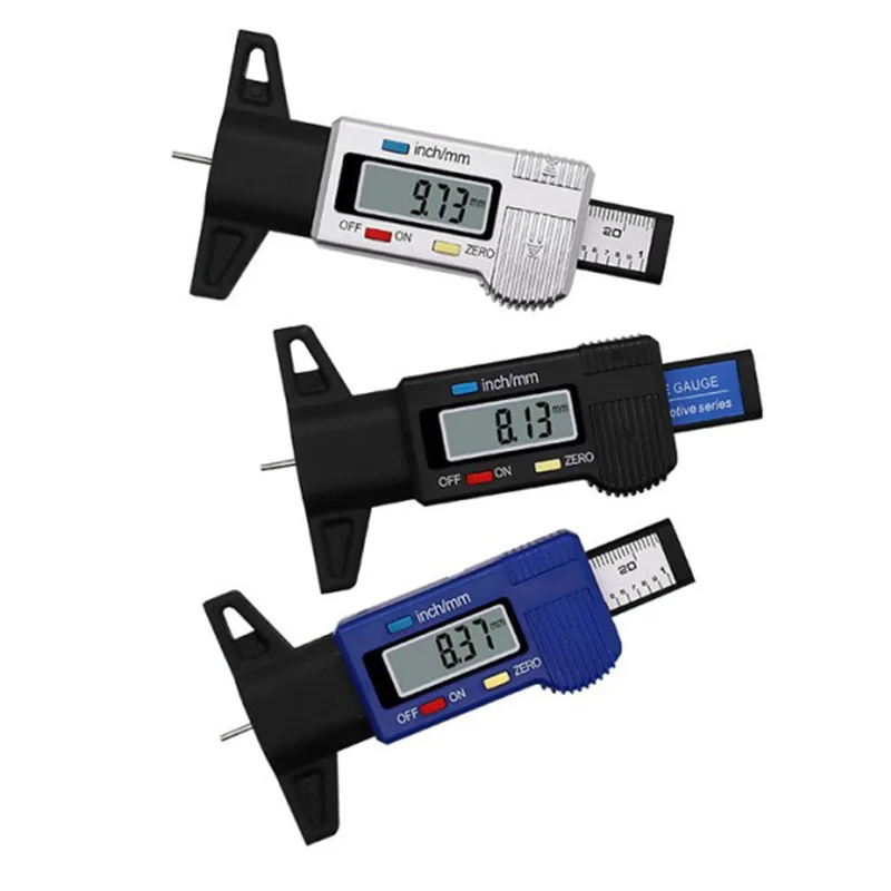 Digital Car Tyre Tire Tread Depth Gauge Meter Measurer Tool Caliper Thickness Gauges Tread Brake Pad Shoe Tire Monitoring System