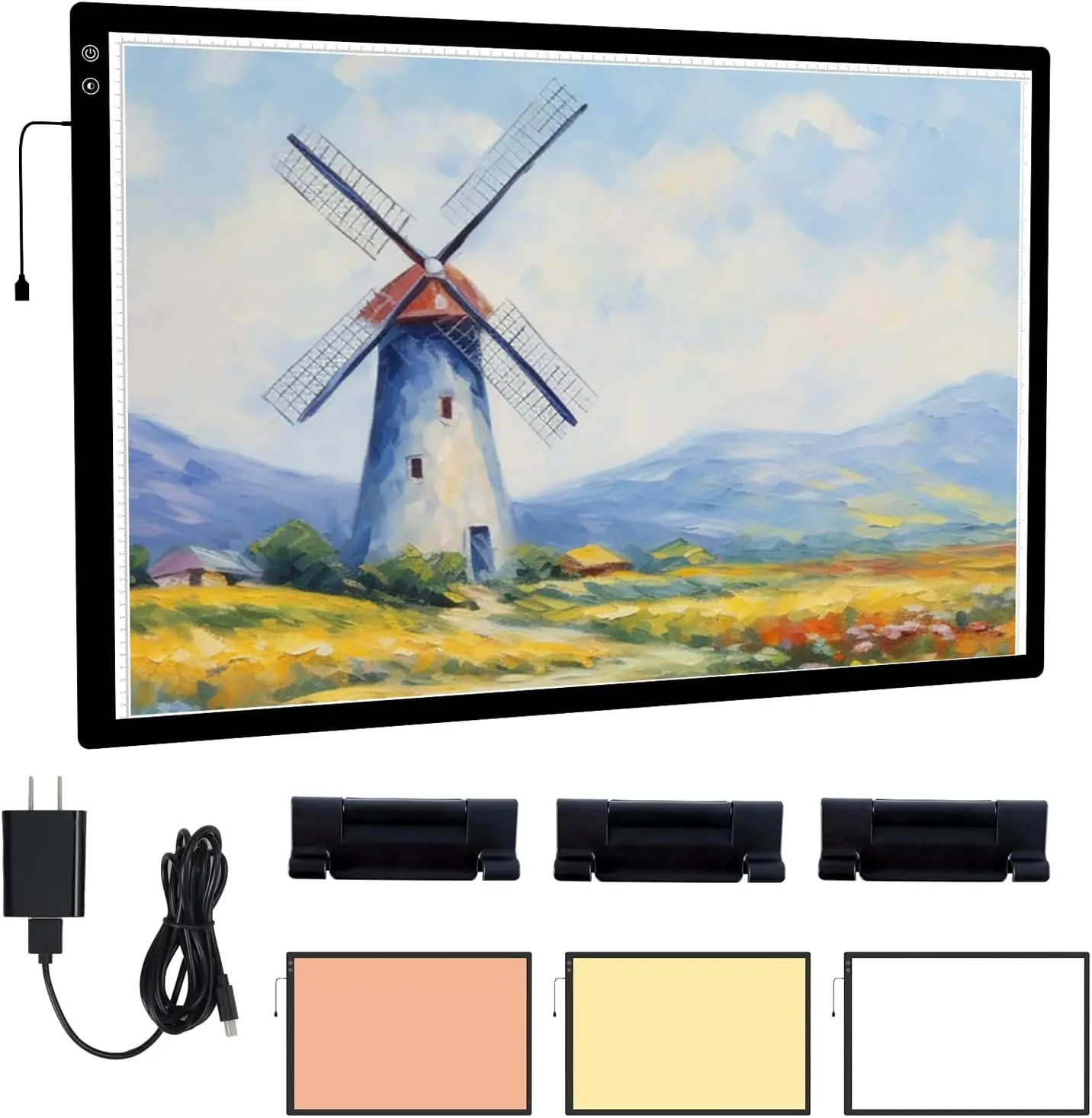 

A1 Large Rechargeable Light Box for Tracing,Ultra-Thin LED Light Pad with 3 Colors Tone,6000mAh Battery,Stepless Dimmable Light