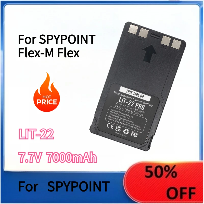 

Replacement Battery For LIT-22 Tracking Camera SPYPOINT Flex-M Flex Hunting Camera Battery