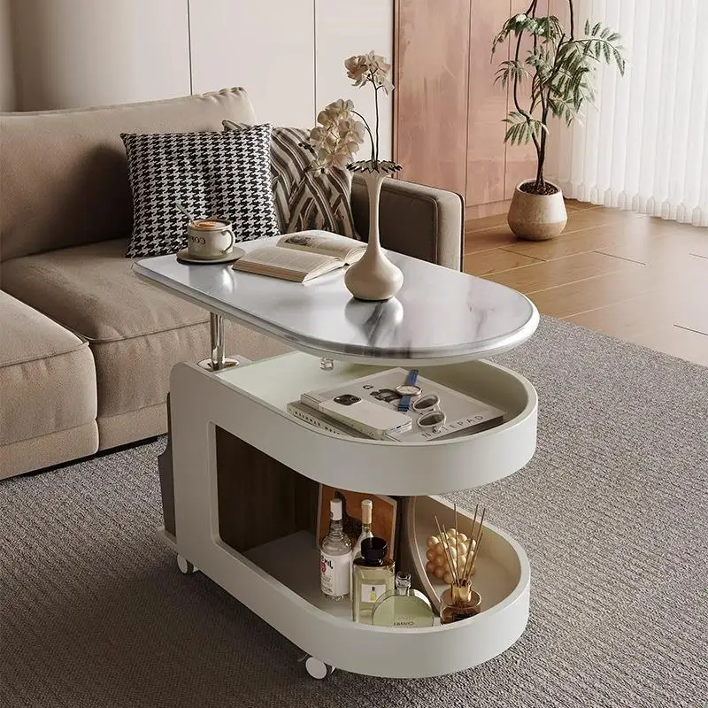 Wheels Aesthetic Coffee Table Modern Storage Lift Luxury Design Side Table Small Center Unique Mesa De Centro Sala Furniture