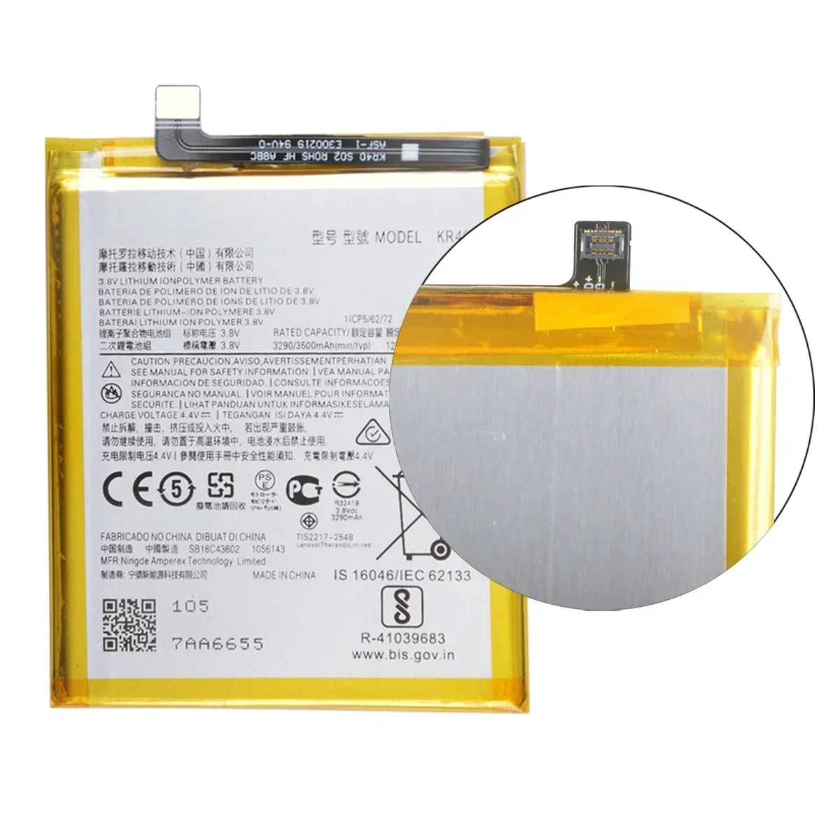 100% Original  KR40 3500mAh Battery For Motorola Moto One Action XT2013-1 / One Vision XT1970-1  Phone Batteries