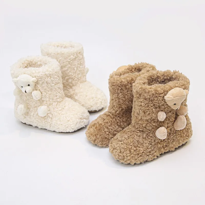 Fashion Girls' Shoes 2025 Winter New Kids Furry Snow Boots Cute Versatile Girls' Ankle Boots Comfort Non Slip Child Cotton Shoes