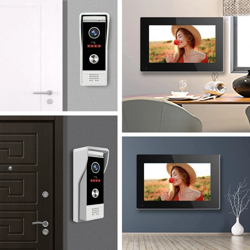 TUYA Wifi نظام اتصال داخلي بجرس باب يتضمن شاشة عرض فيديو مع شاشة لمس 10 بوصة حماية أمنية للفيلا الرئيسية المملكة المتحدة التوصيل