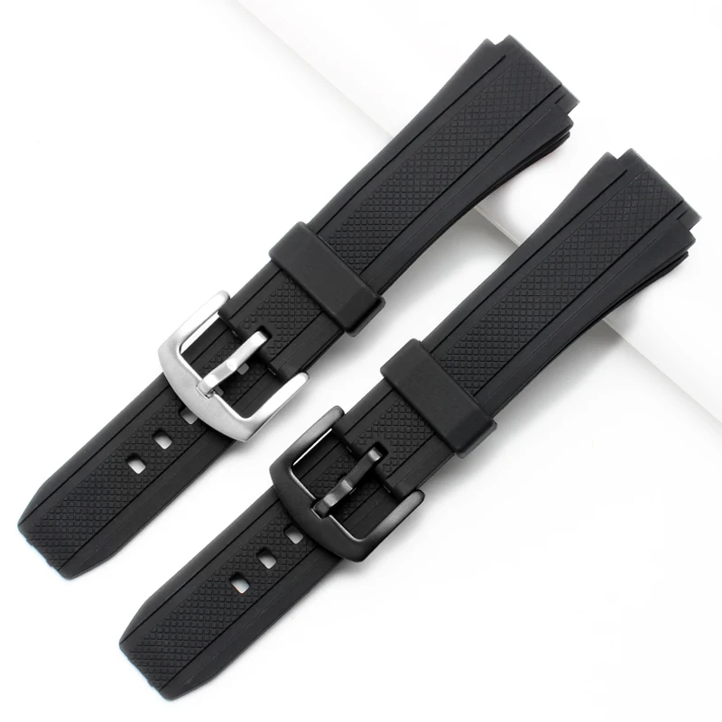 25*20mm Black Silicone Rubber Waterproof Watchband For Casio Edifice EF-552 Watch  EF-552D Men Bracelet Stainless Clasp strap