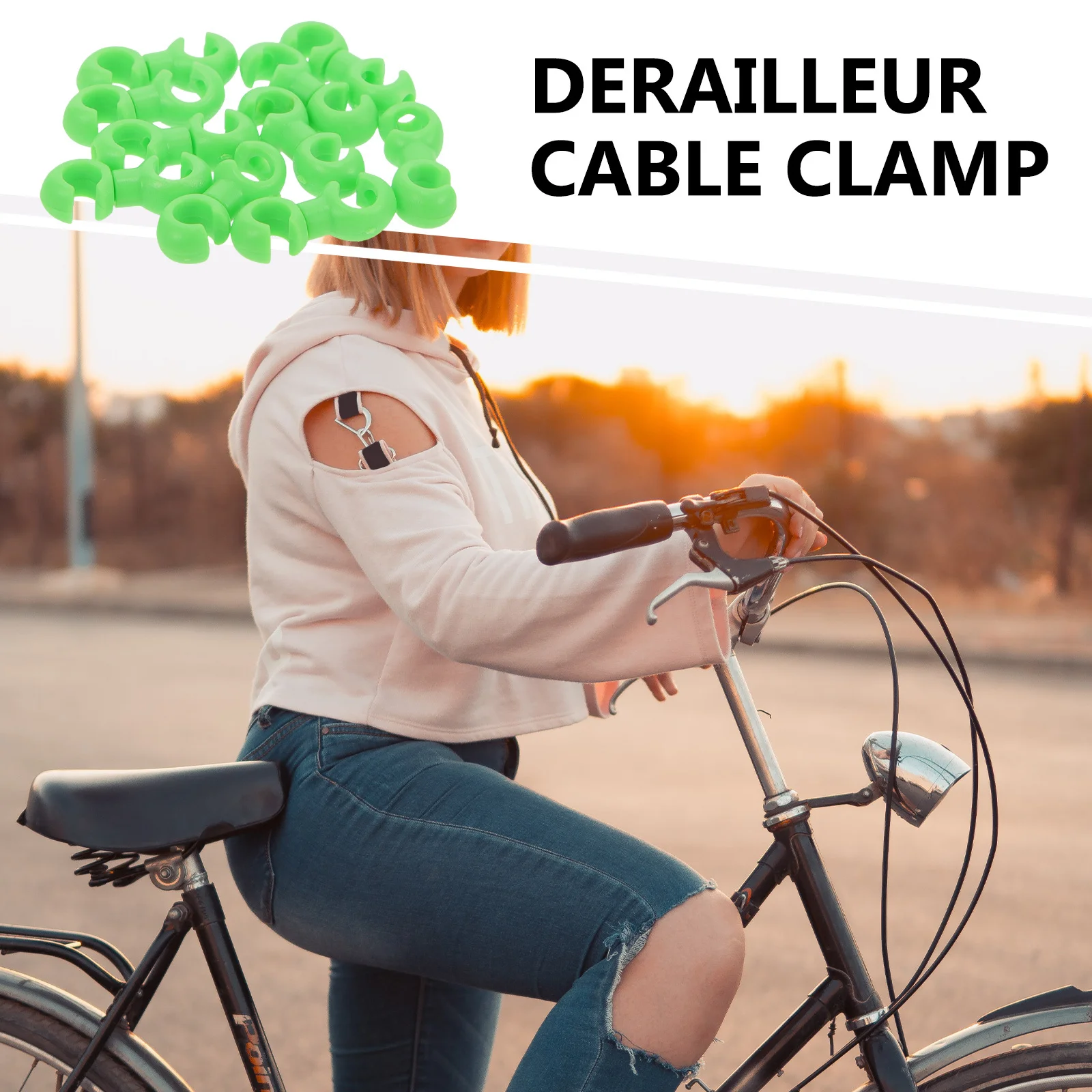 20Pcs Bike Hose Guide Clamp Exquisite Workmanship Simple Operation Derailleur Cable Clip Widely Used Bicycle Cable Clamps