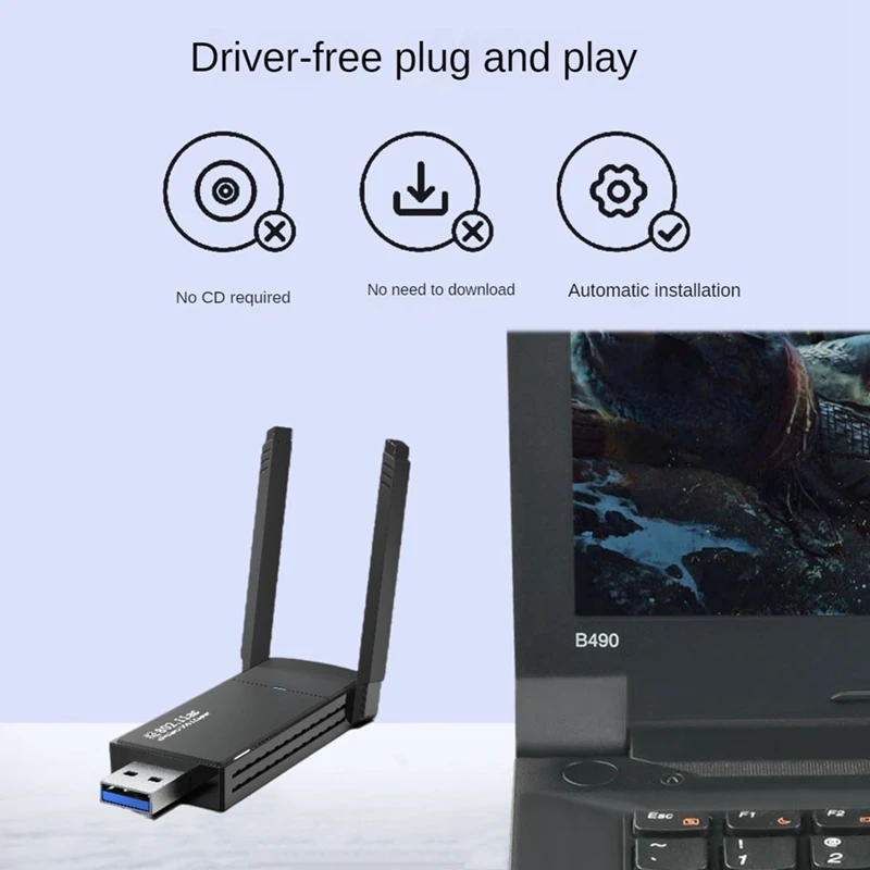Chip 2.4G/5G Dual Band USB Wifi Adapter 1300Mbpsusb Wifi Dongle USB 3.0 Antenna Receiver Network Card Wifi Module For PC