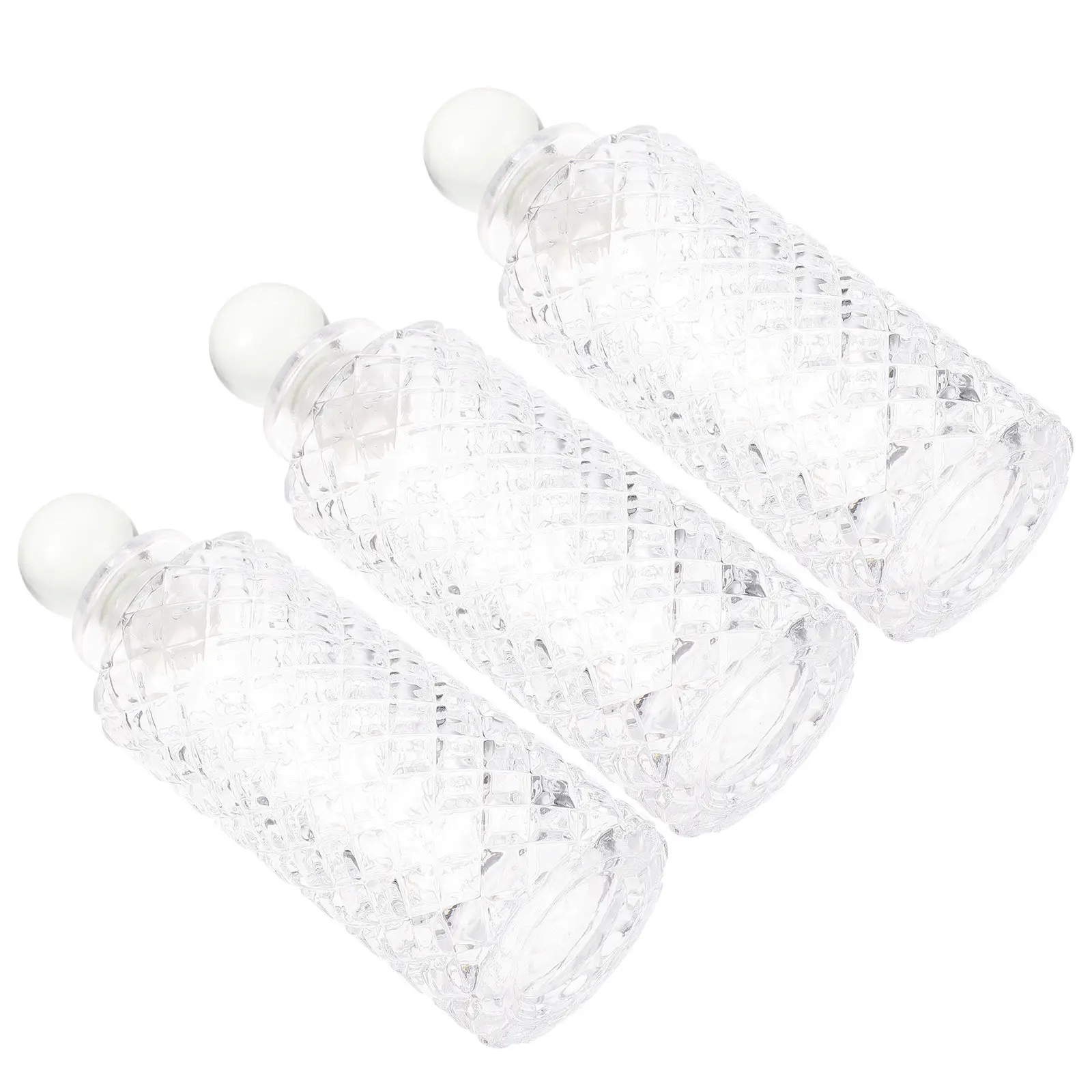 3pcs Glass Aromatherapy Diffuser Bottles with Small Mouth – Refillable Fragrance Holders for Home & Desktop Decor
