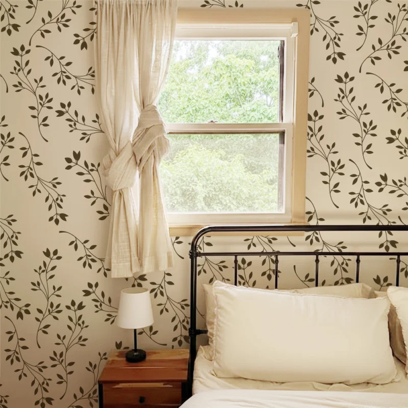 

Large Wall Stencil Painting 58cm-117cm Paint Reusable Plastic Template Furniture Tiles Fence Shade Sideboard Leaf Vine Pastoral