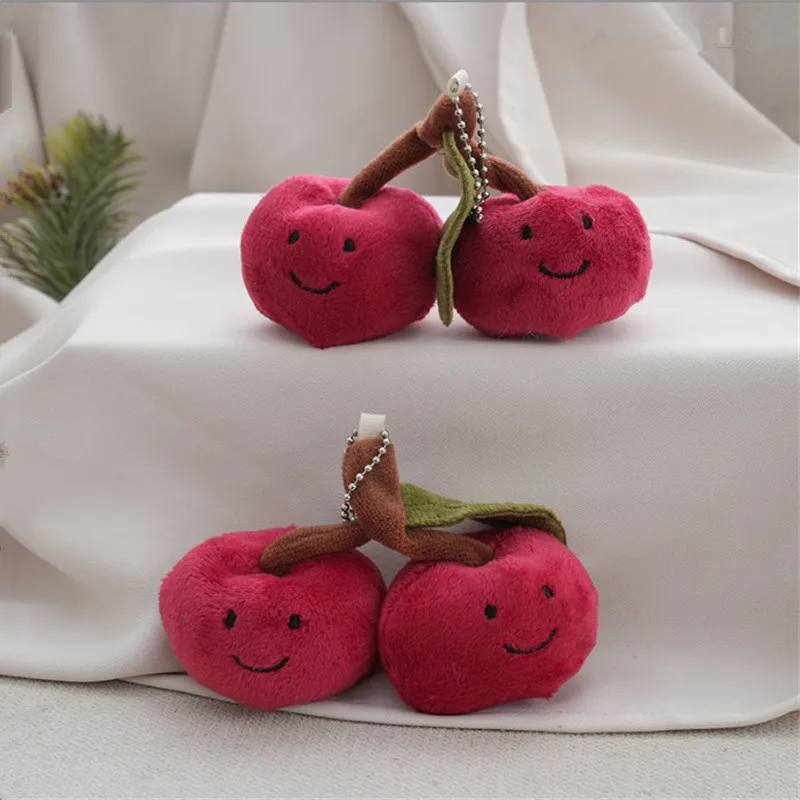 

Fun Cute Cherry Plush Keychain Couple Doll 10cm Backpack Pendant Mock Fruit Decoration Gift Ideal for Couples