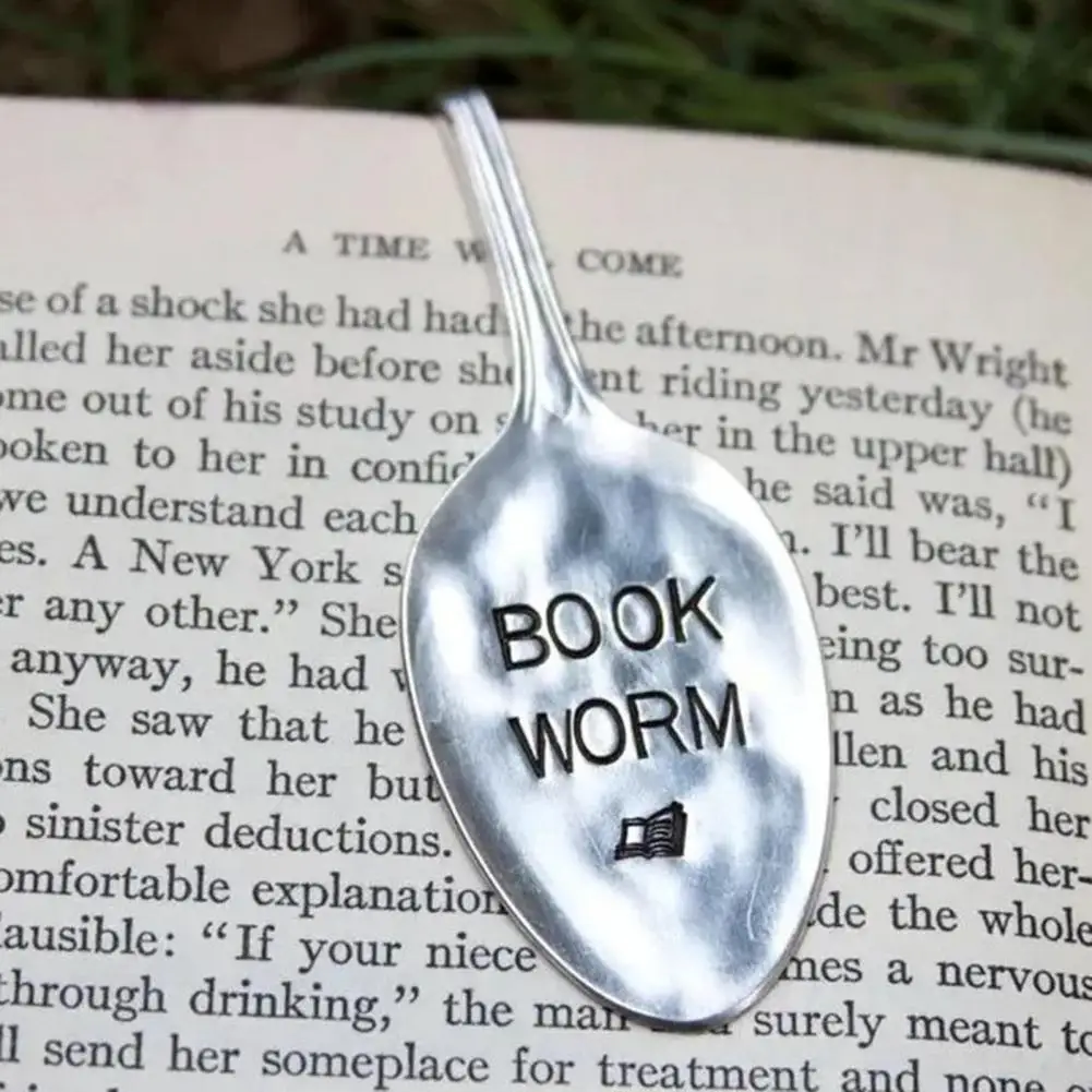 Spoon Bookmark Novelty Humorous Bookmark Creative Funny Letter Print Reading Bookmark for Book Lovers Gifts