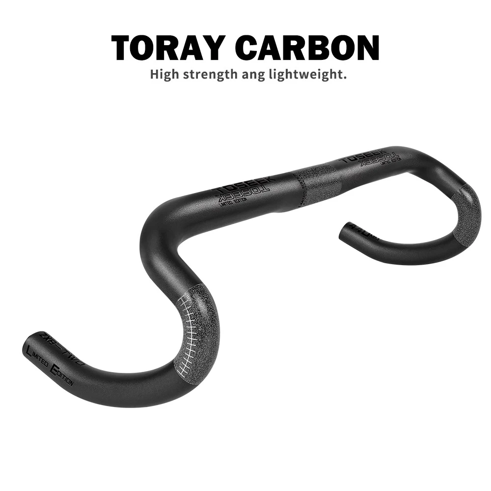 

TOSEEK Carbon Fiber Handlebar Road Bike Drop Bar Bicycle Handlebar Road Bike Handlebar 31.8mm 380/400/420/440mm Bicycle Parts