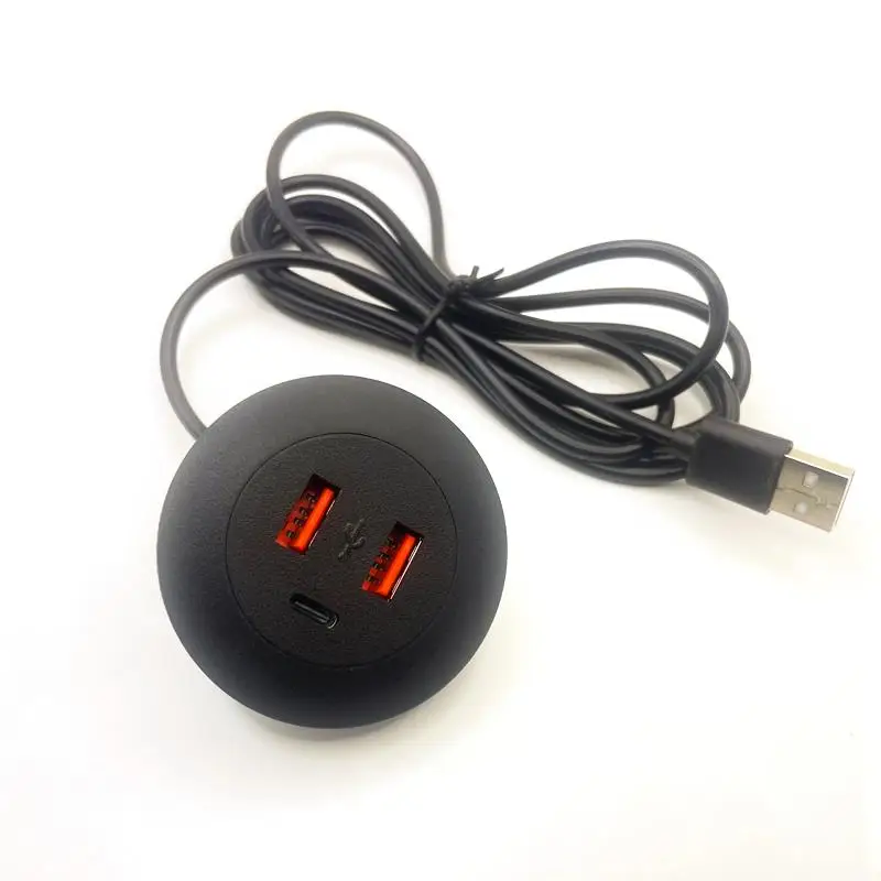 NEW Embedded Desktop USB2.0 To USB TYPE-C Charger Extension Cord Mobile Tea Table Sofa Concealed Fast Charging Cable Connector