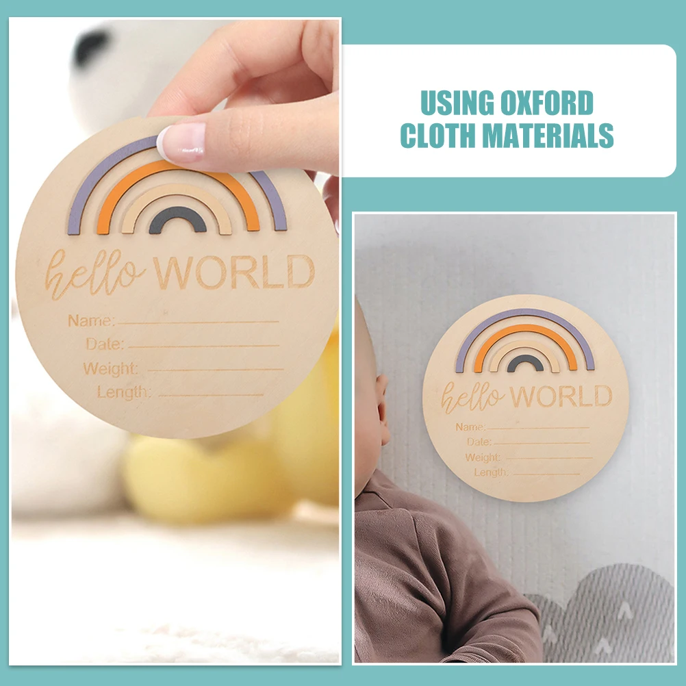 

2 Pcs Monthly Baby Months Signs Milestone Cards Wooden Discs 15x15x0.6cm Newborn Photo Props Nursery Signs Birth Gifts