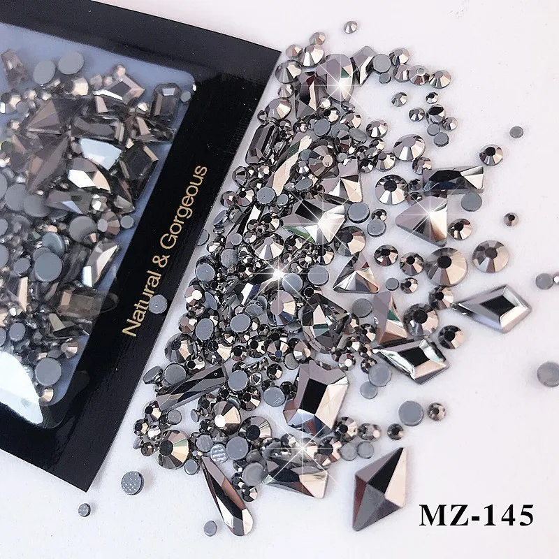 Explosion Nail Jewelry K9 Aurora Shaped Mixed Flat Bottom Drill Small Round Full of Diamonds