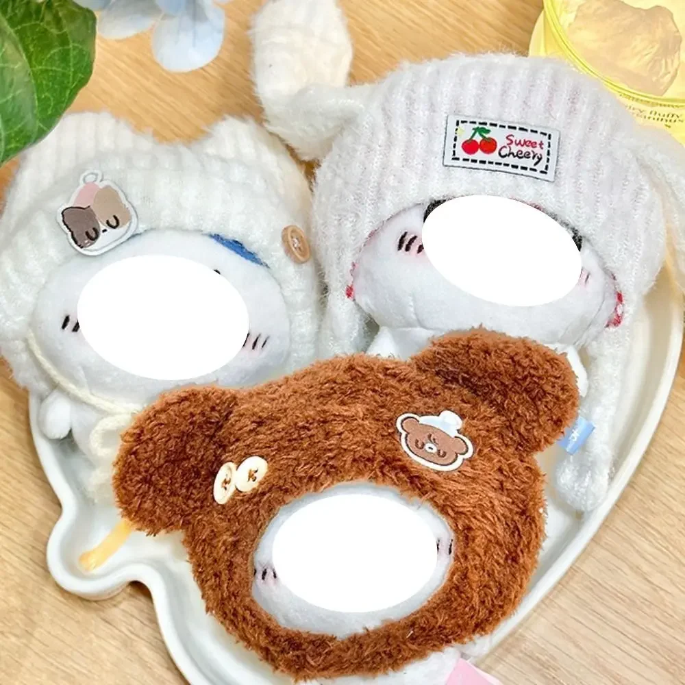 Cartoon Bear Rabbit Ears Doll Hat Cute Lovely Cat Animal Ears Cap Doll Hat 10cm Cotton Doll Clothes Doll Accessories Toys Gift