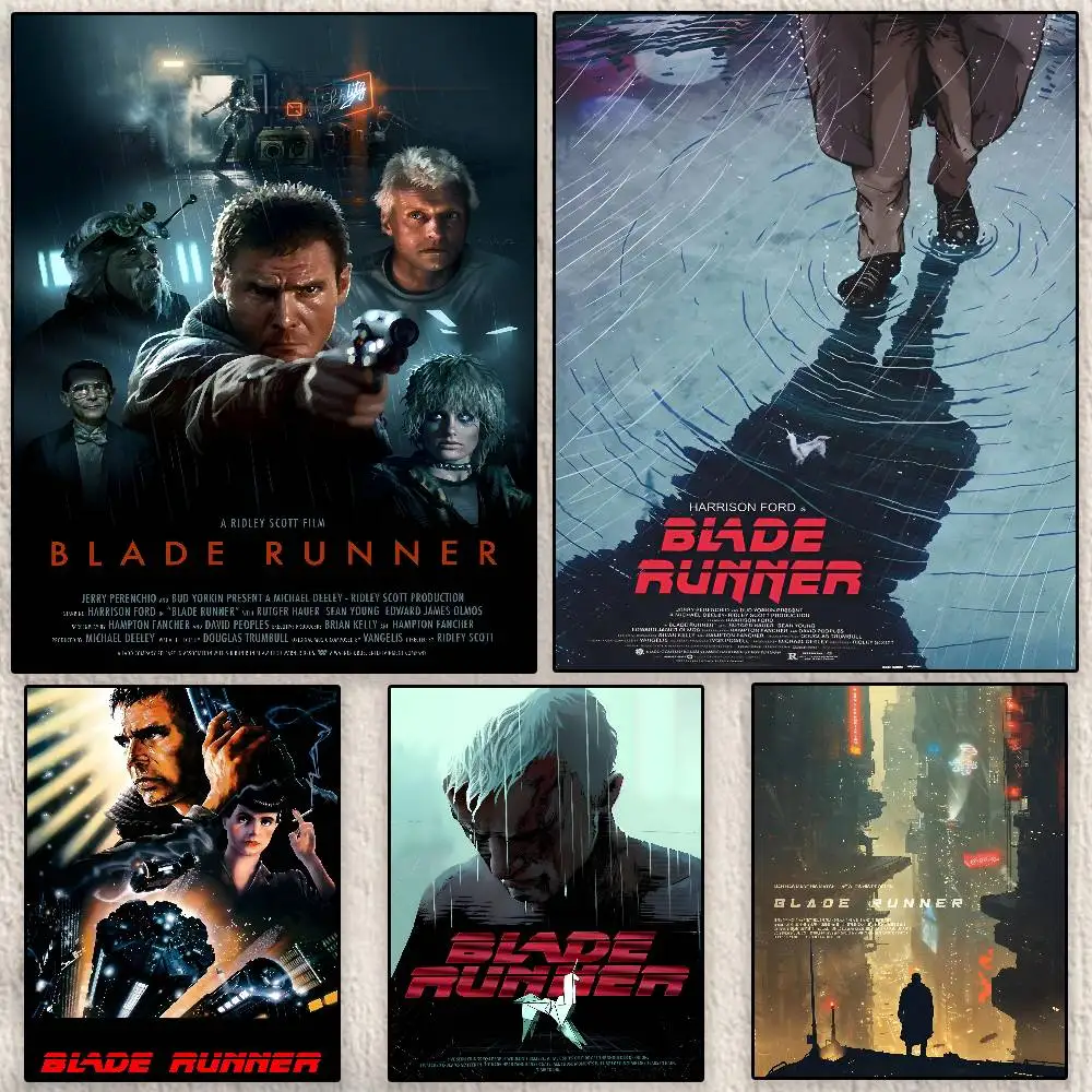 

Classic Movie Vintage B-Blade R-Runner Poster Modern Waterproof HD Wall Art Decal Self-Adhesive Aesthetic Decor for Home Living
