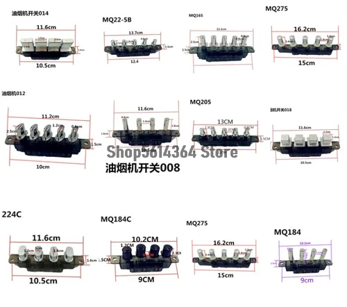 Imagen 1 del producto AC 250V 4/5 Pulsador Tipo Piano Interruptor de tablero de teclas para campana extractora