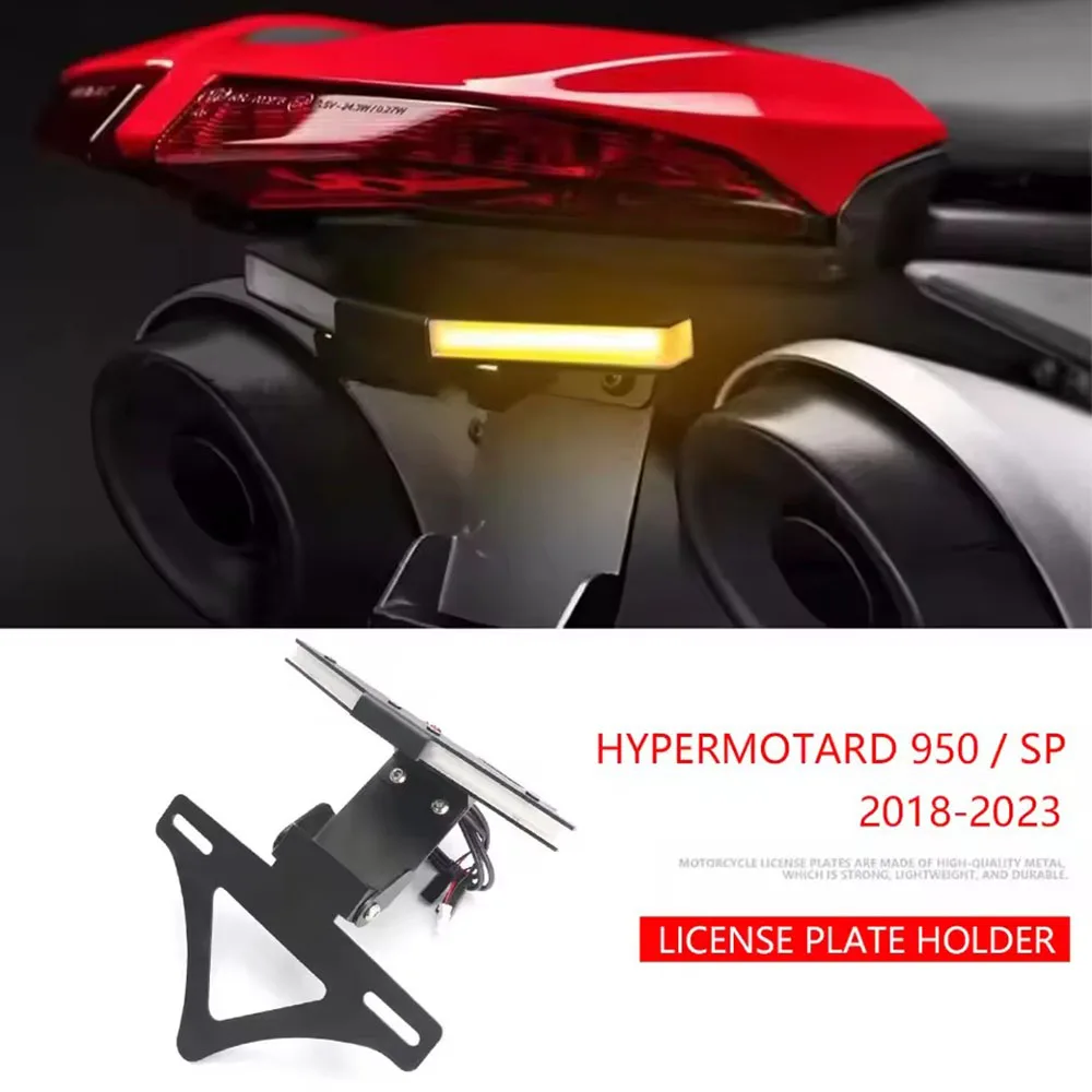 

For Ducati Hypermotard 950 2018-2023 License Plate Holder turn signal integrated Tail Tidy adjustable Short number plate holder