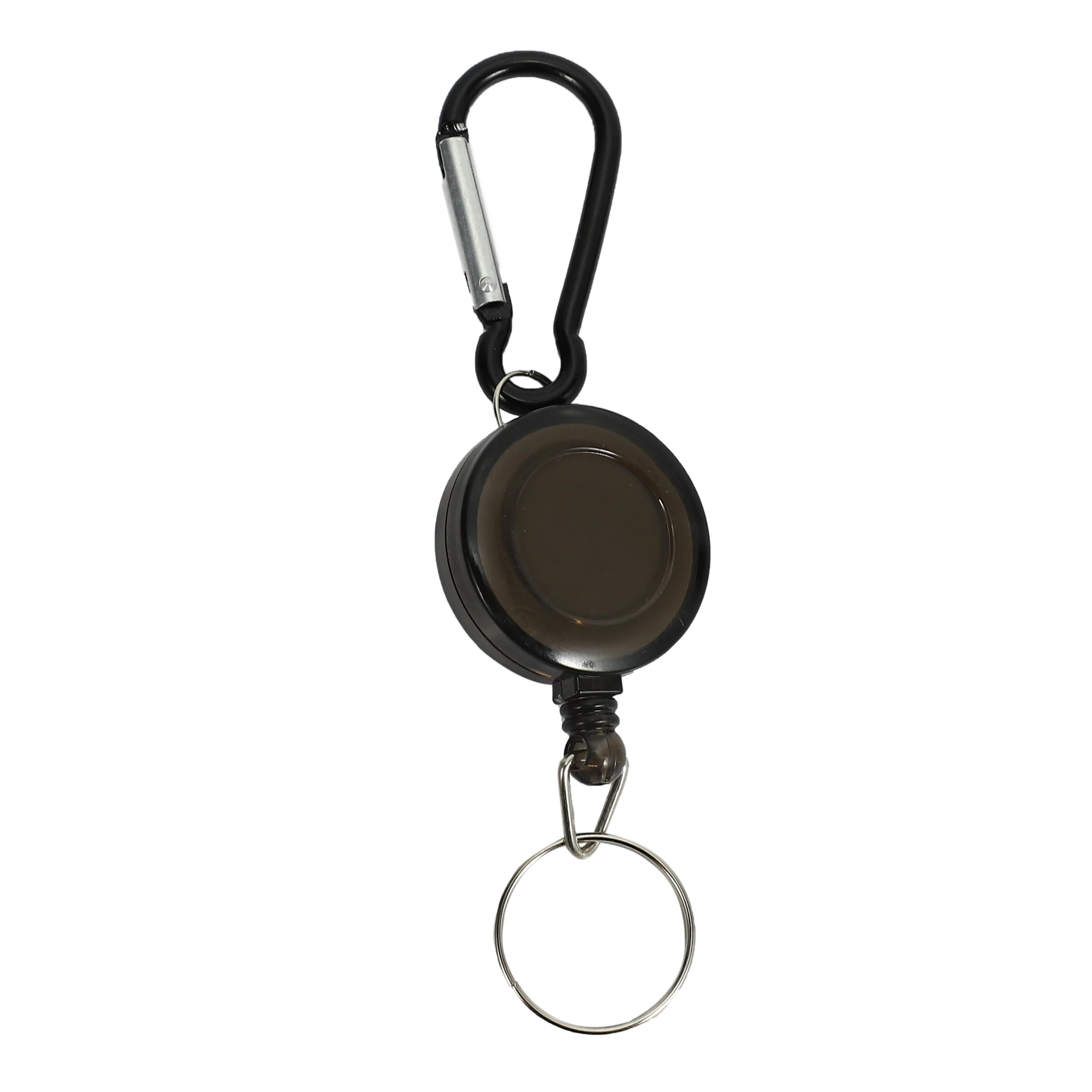 ที่ใส่บัตรมีที่หนีบป้ายแบบหนีบมีที่หนีบบัตรแบบคาราบิเนอร์แบบยืดหดได้1ช่อง-สีดำกระเป๋าเก็บบัตร