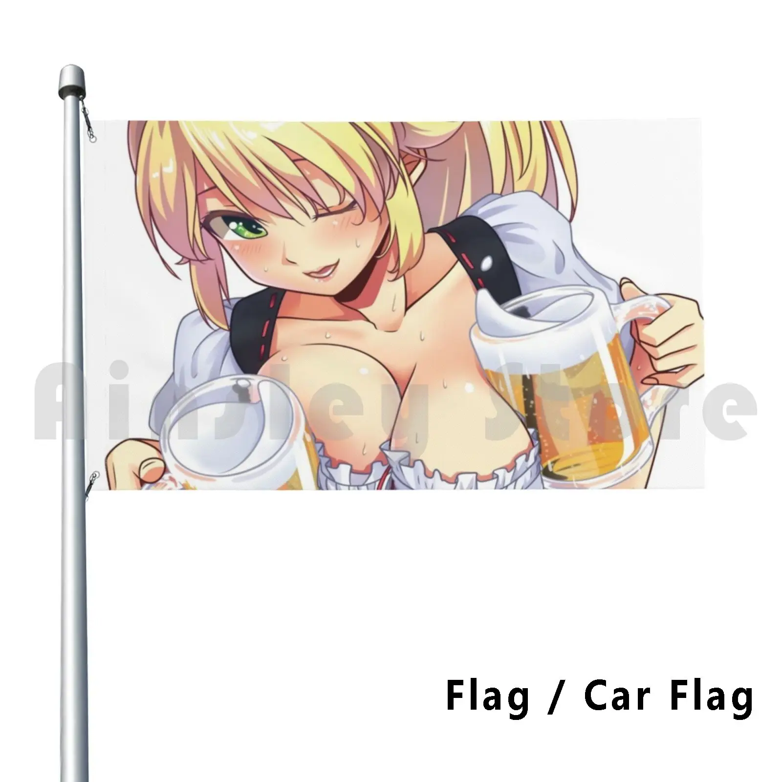 Hentai Ecchi Anime Girl Eroge Beer Sticker Flag Car Flag Printing Custom Hentai Ecchi Anime Girl Eroge Animated