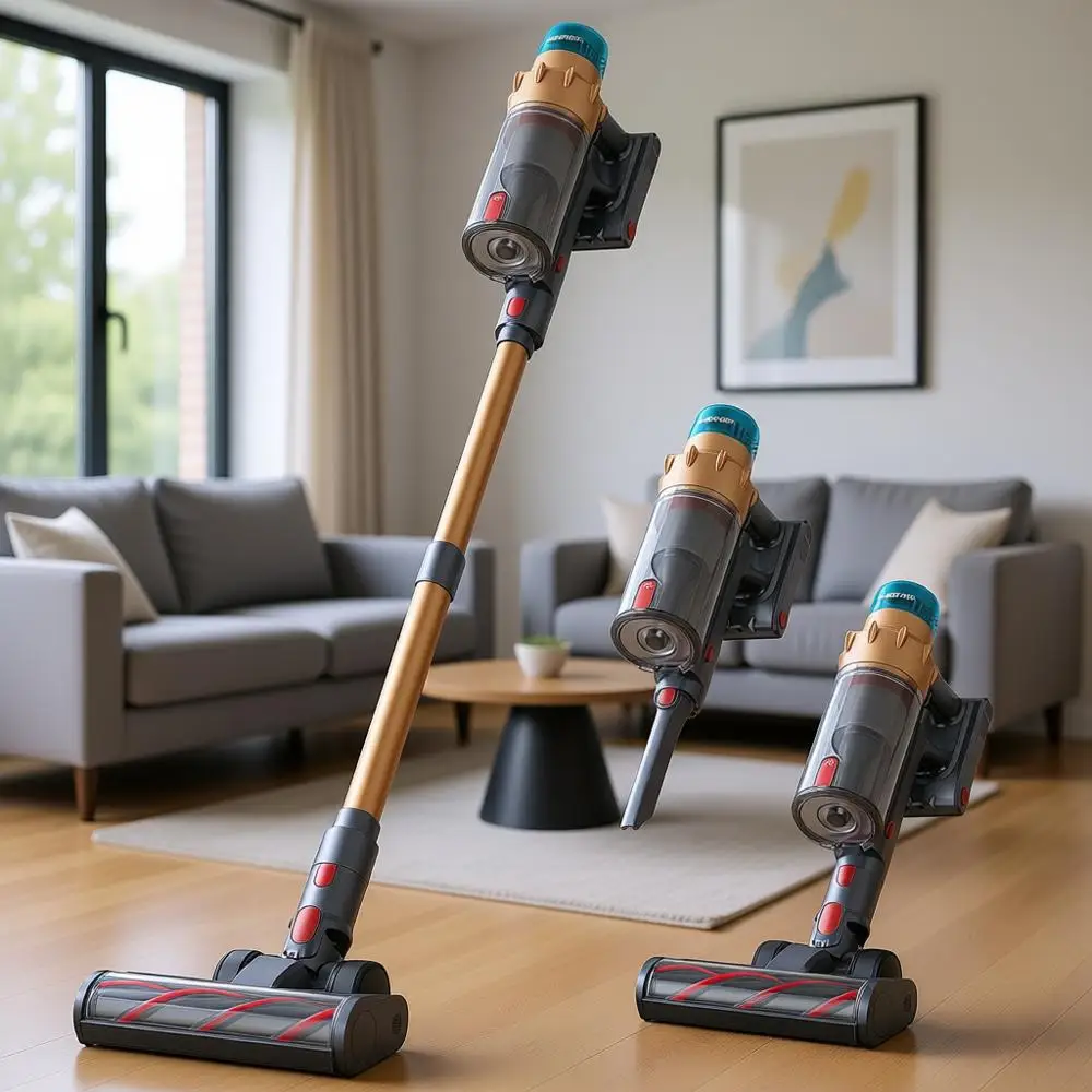 

600W 50KPA 65 Mins Runtime Vacuum Cleaners, Self-Standing with Charging Dock, Removable Battery, Handheld for Pet Hair/Carpet/Fl