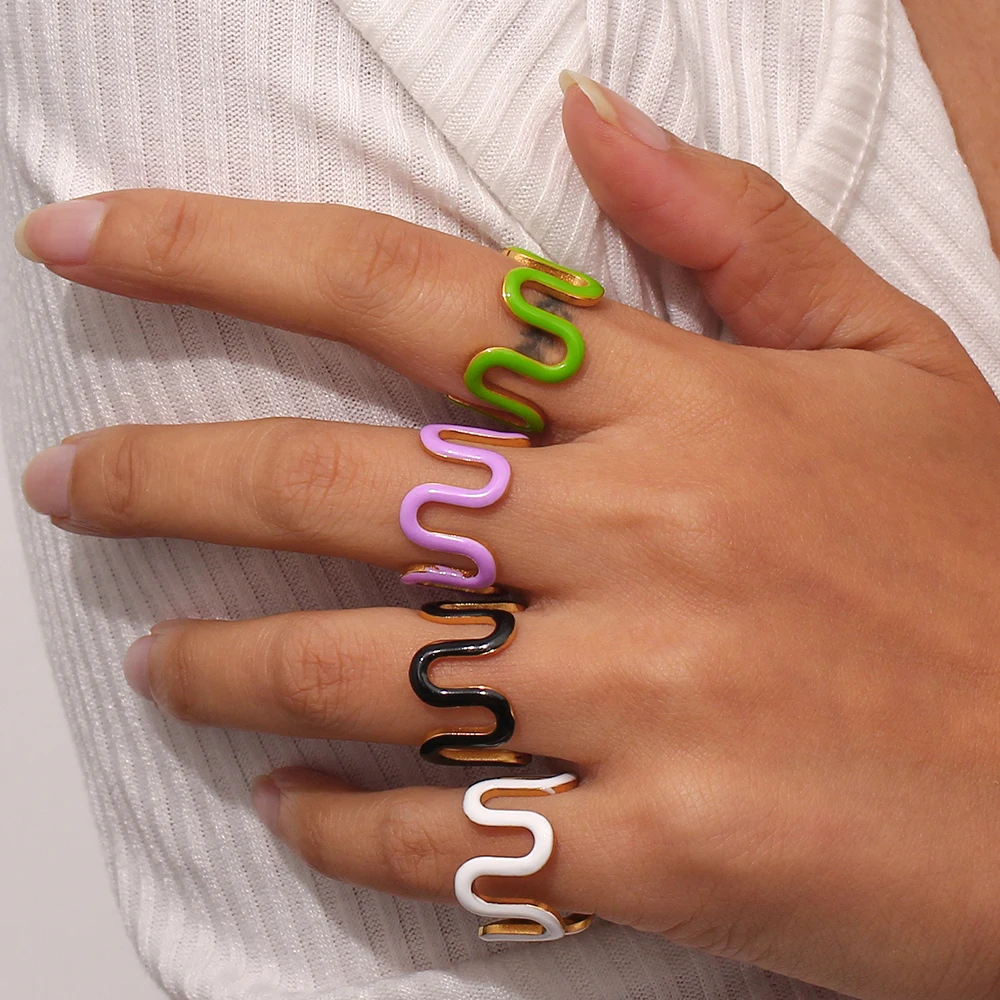 European letter ring women's fashion letter stainless steel ring with ladylike charm ring easy to match ear accessories