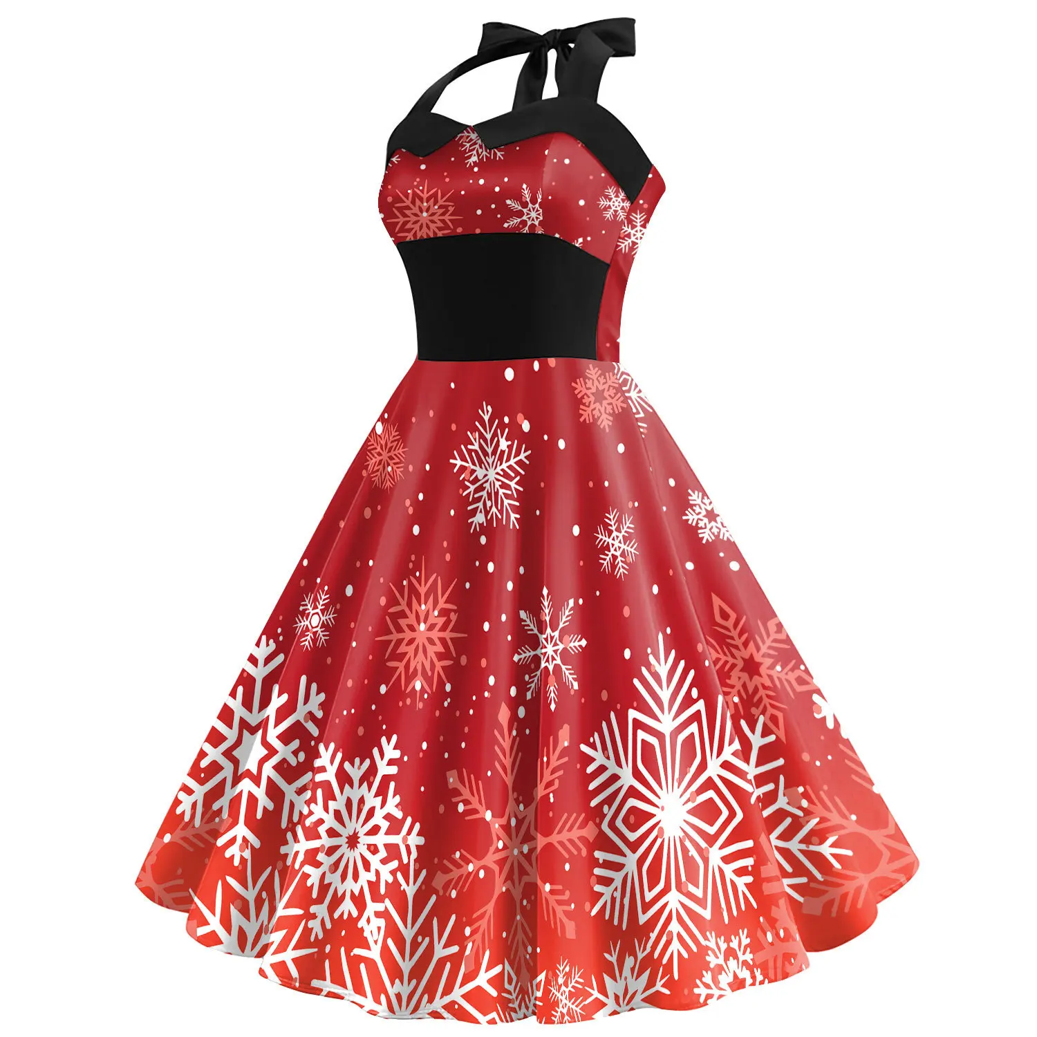 2024 New Dress Christmas Snowflake Printed Clothing Women's Strap High Waist Skirt Children